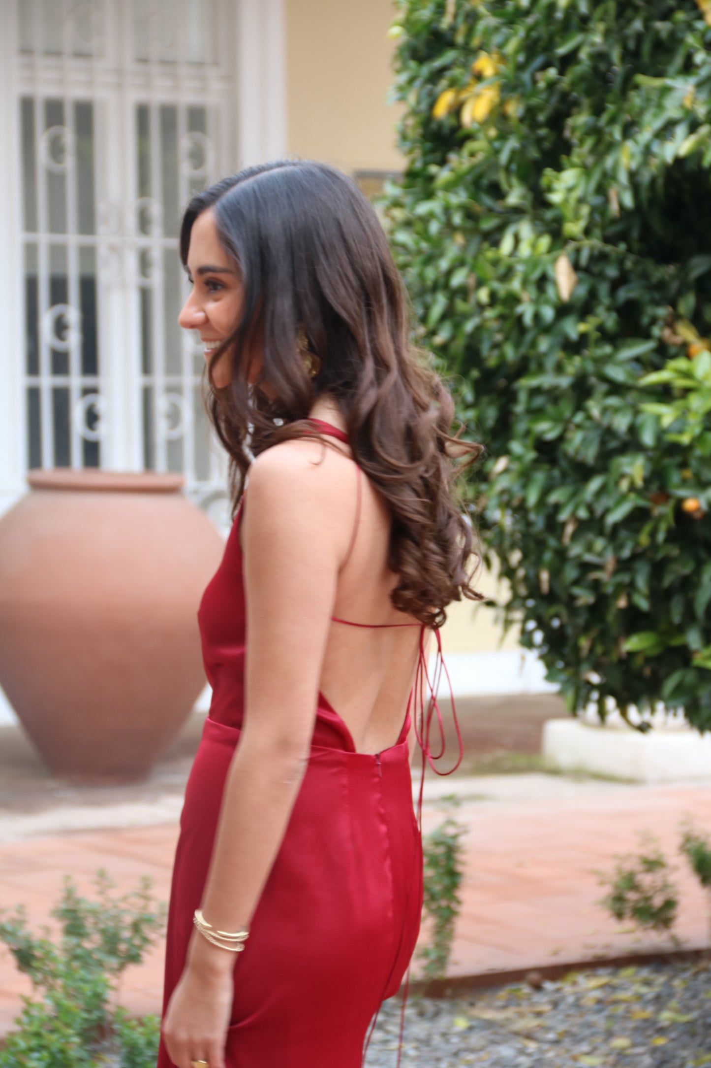 Vestido asimetrico rojo roma
