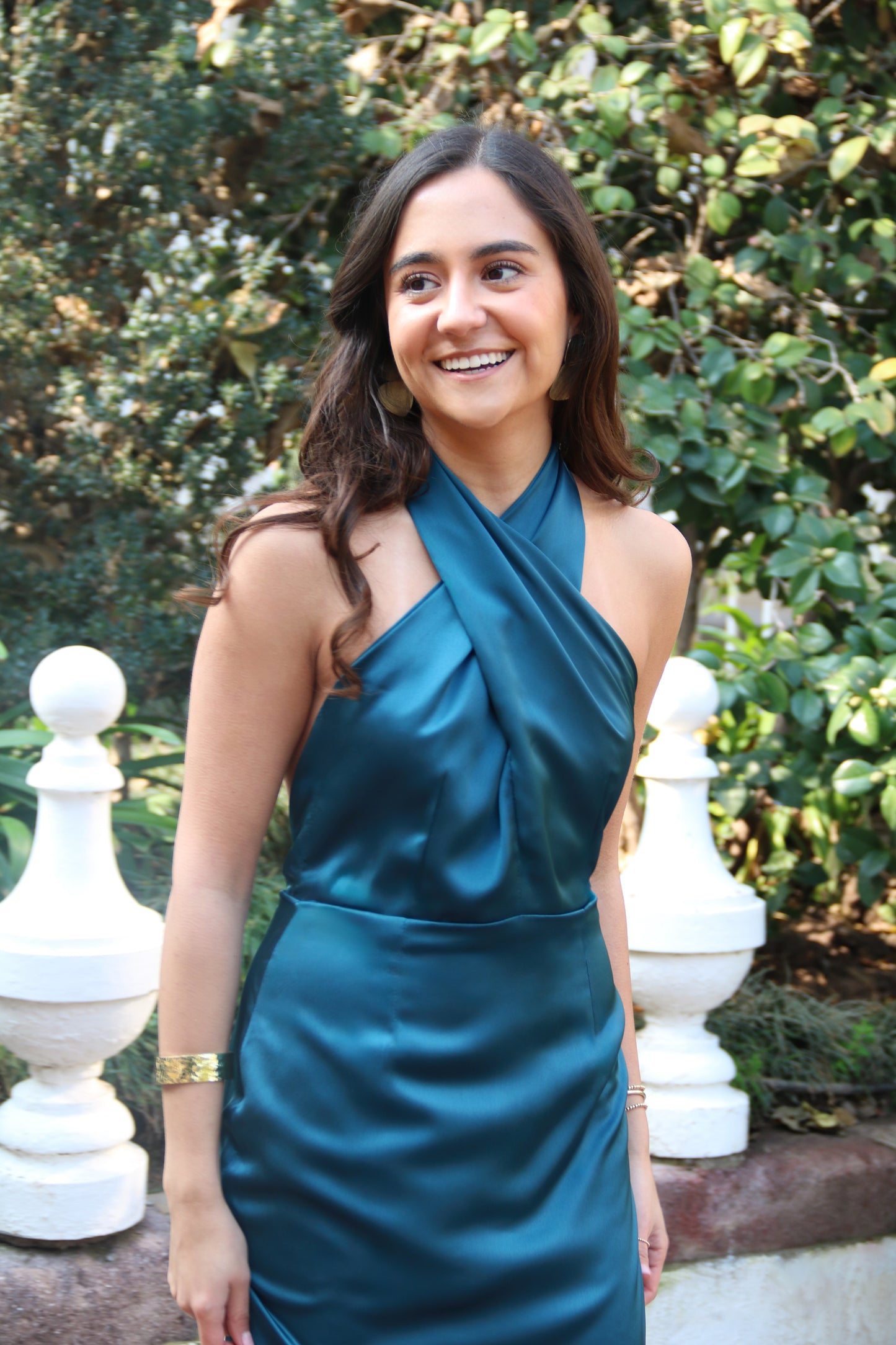 Vestido largo petroleo petra