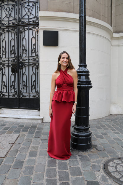 Falda recta roja renata