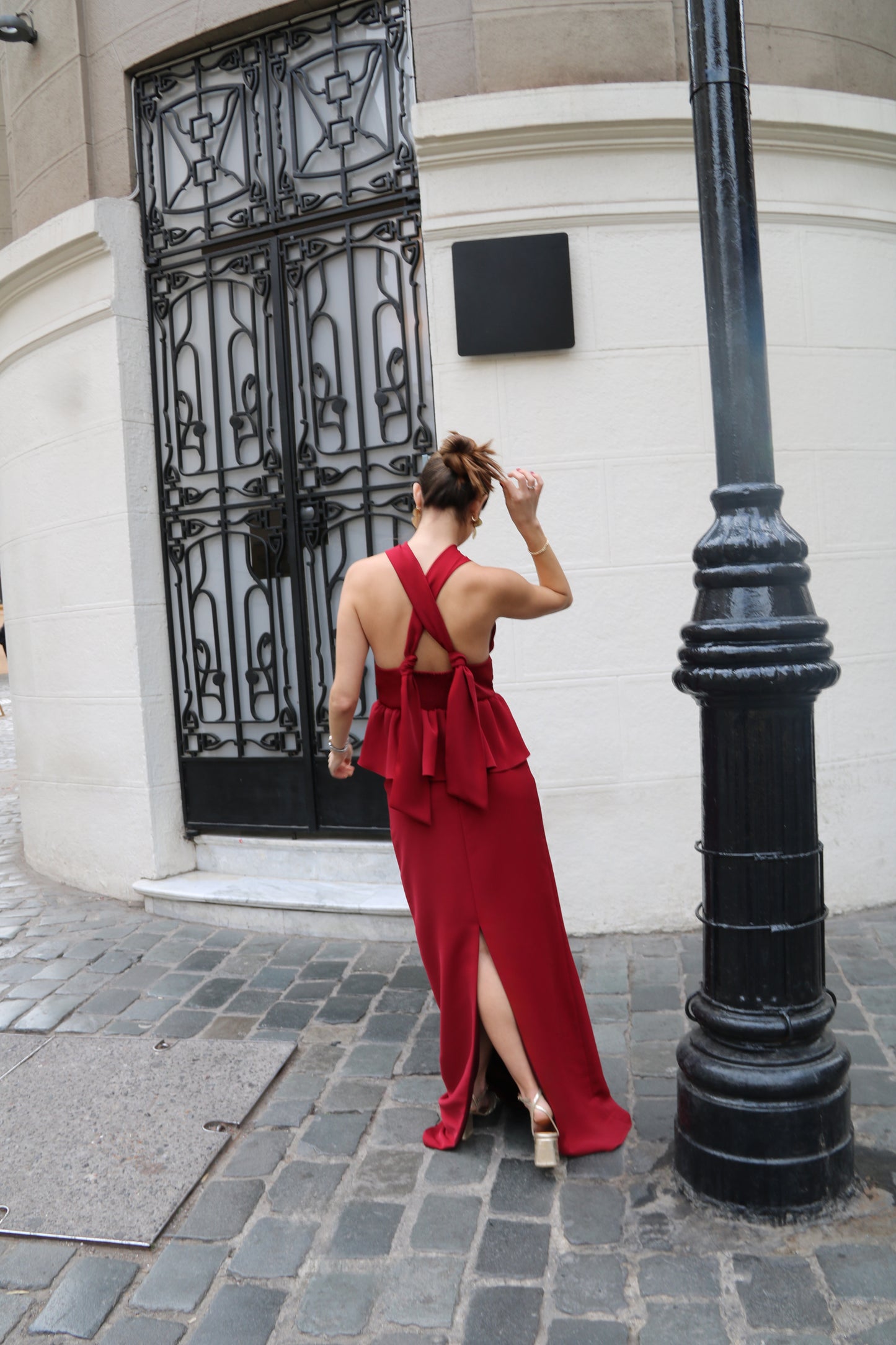 Falda recta roja renata