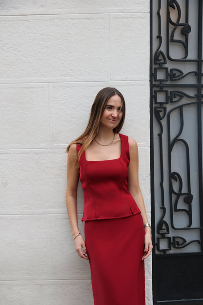Top rojo manuela