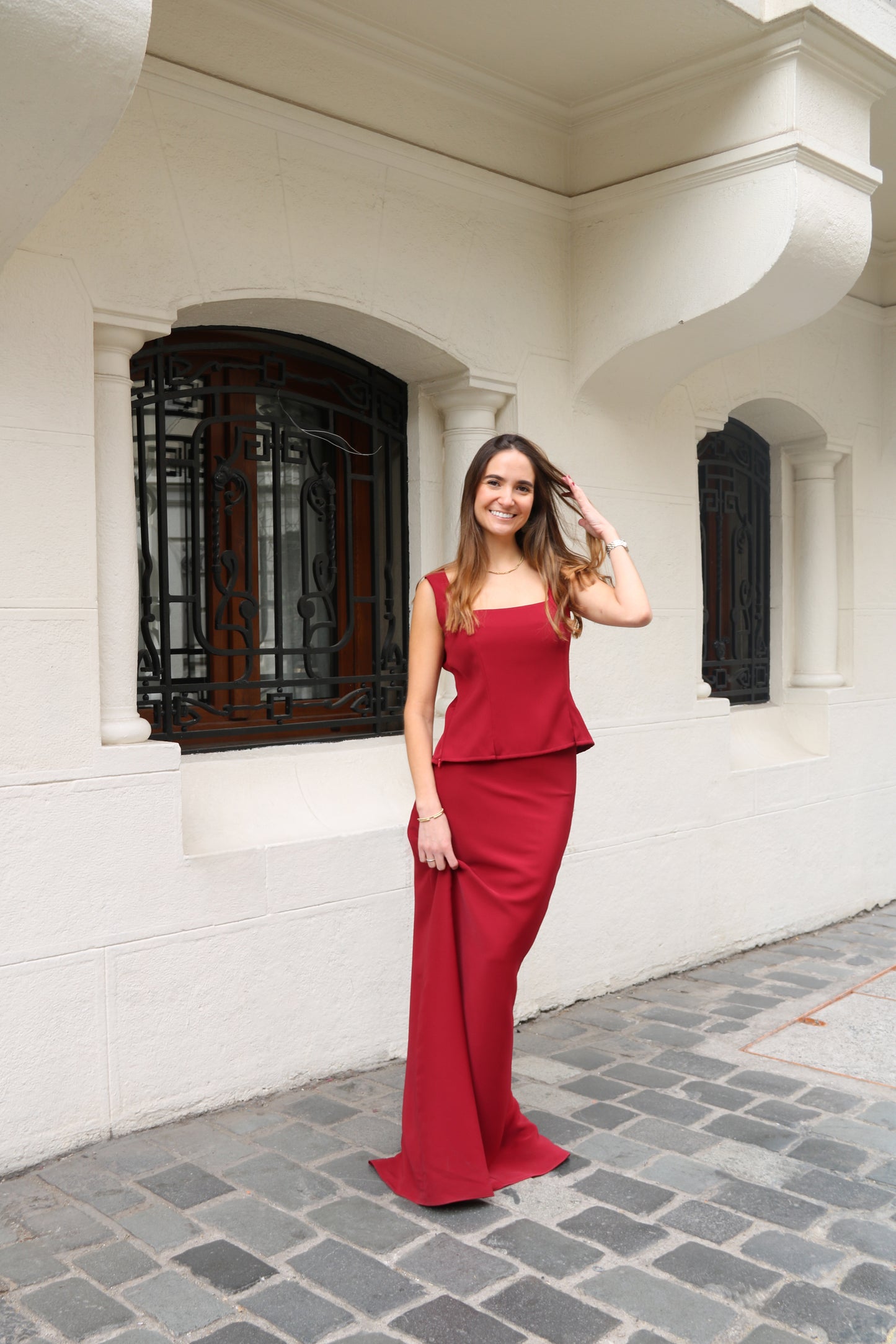 Falda recta roja renata