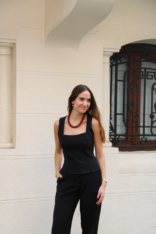 Top negro manuela