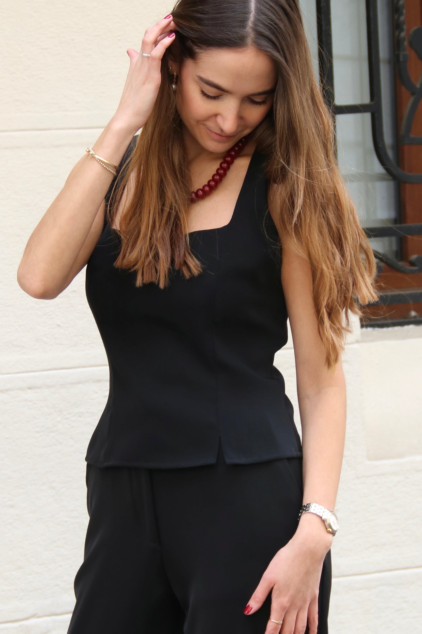 Top negro manuela